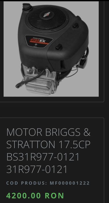 Motor Tractoras Gazon 17.5 CP NOU Briggs&Stratton