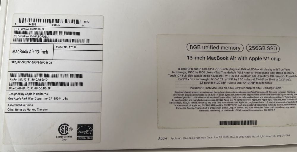 Apple MacBook Air M1 2020 года в идеальном состояние