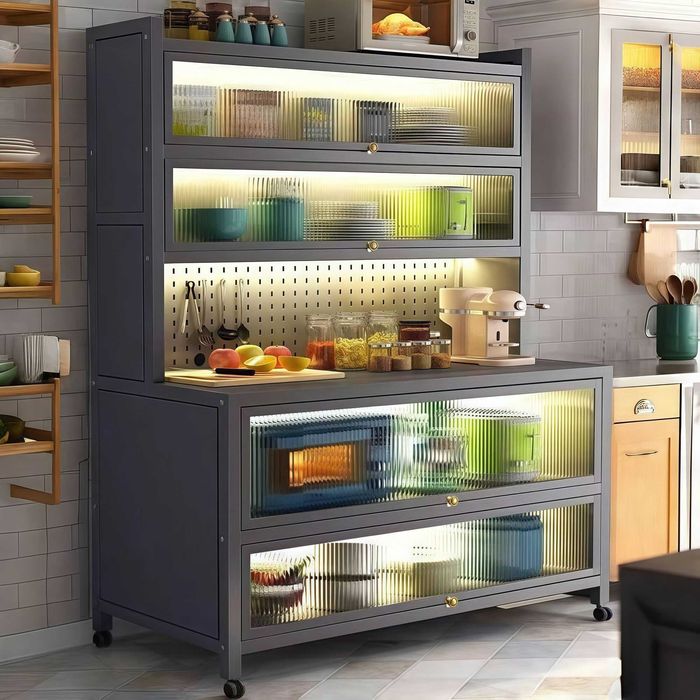 Кухонный сервант с верхней откидной дверцей/Шкаф для посуды