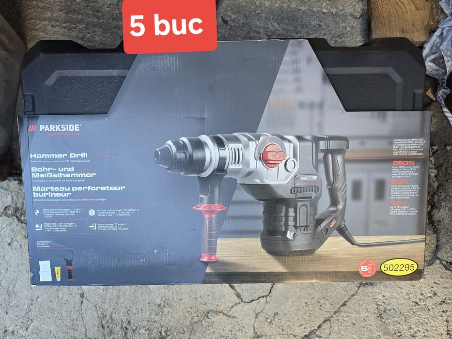 Ciocan rotopercutor PaRKside performance 
PPBH 1600 A1 1600W, SIGILAT