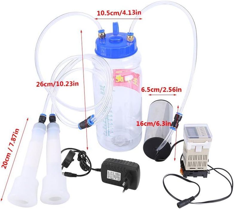 Mașină de muls electrică portabilă de 2L  pentru vaci, oi, 100-250V