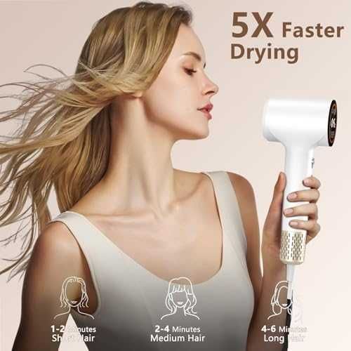 Нов Мощен йонен сешоар 110,000 RPM – бързо сушене и нисък шум за коса