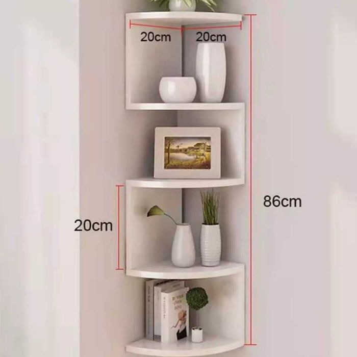 Многоредова ъглова етажерка за съхранение