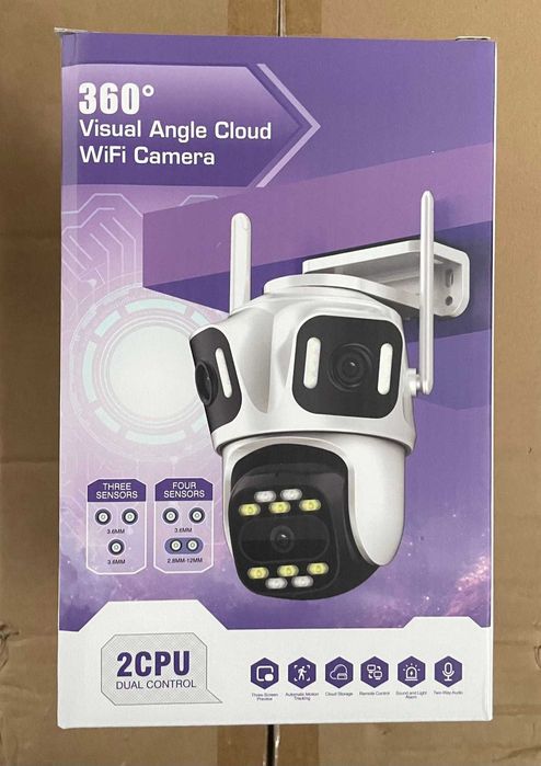 P-15 ICsee WiFi камера 12MP с 3 обектива WiFi Auto Tracking Home Prote