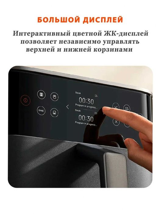 Аэрогриль Xiaomi Double Stack Air Fryer 12L большая  2 корзины