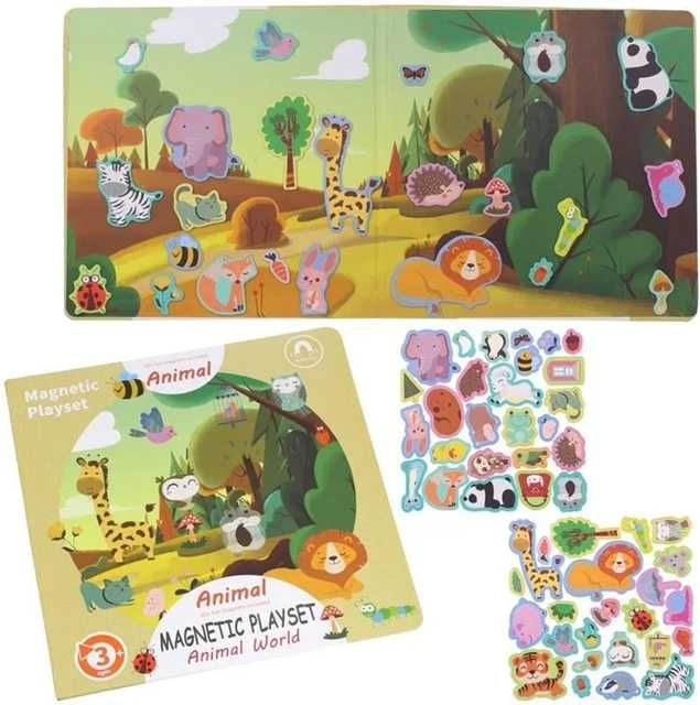 Образователна книжка с магнитни стикери занимателна игра деца подарък