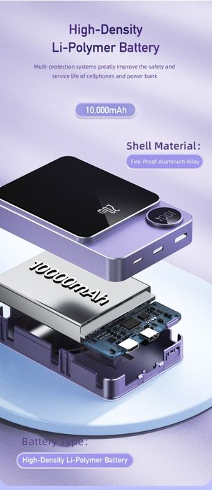 Awei P39K Magnetic Wireless Mini Power Bank 10000mAh For iPhone 15 16