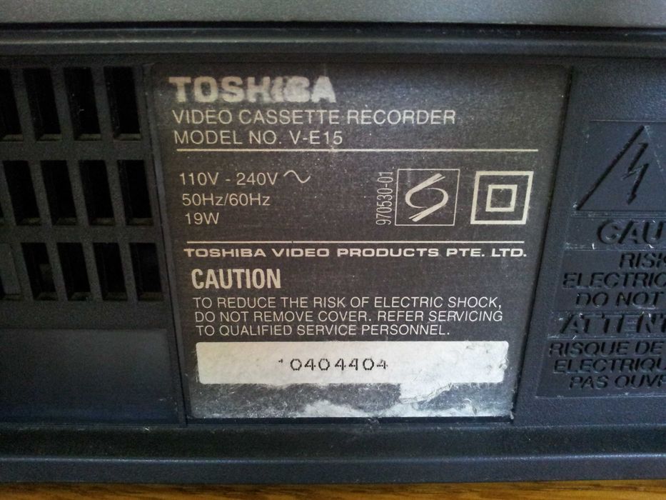Video - TOSHIBA V E 15 - VHS  Original japonez