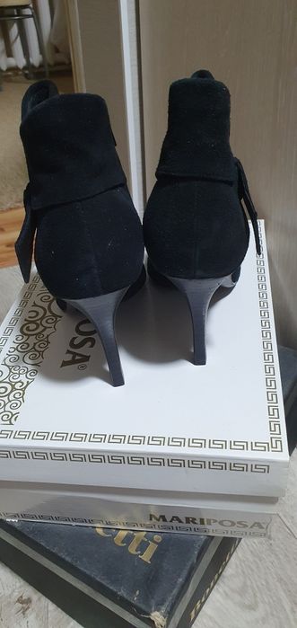 Ботильоны замша, чёрные