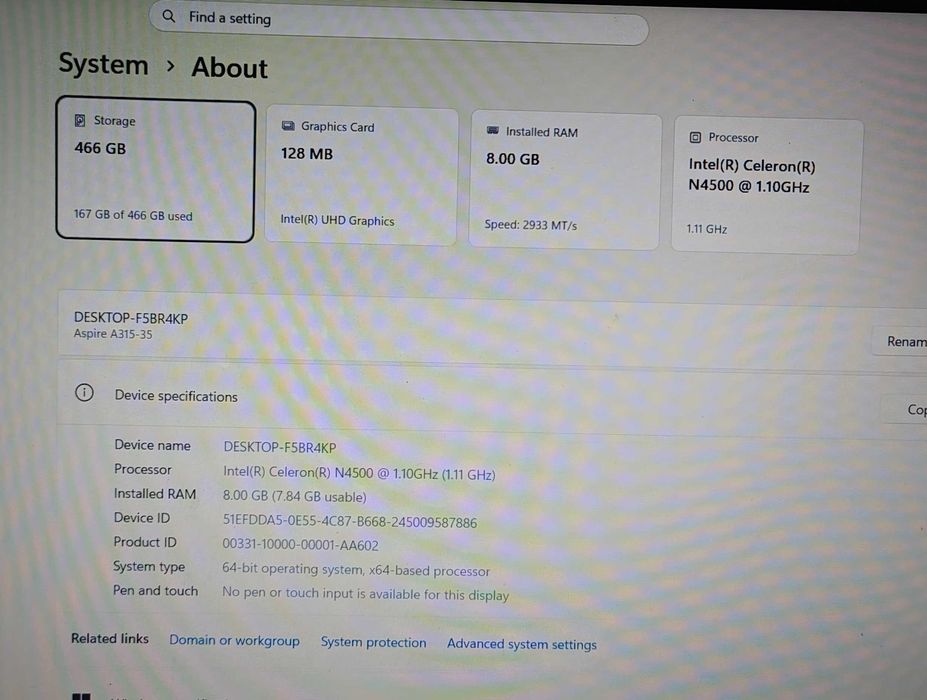 Laptop ACER Aspire 3 turcoaz metalizat