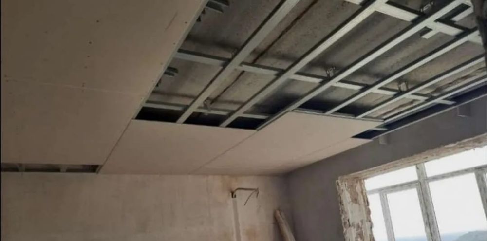 Гипсокартон.гкл. перегородка.стена.потолок. короб.лестница ...