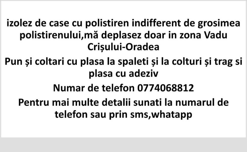 Fac izolații exterioare
