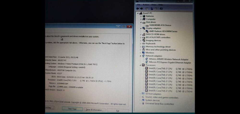 Vând laptop Asus i7, ssd, 16gb ram