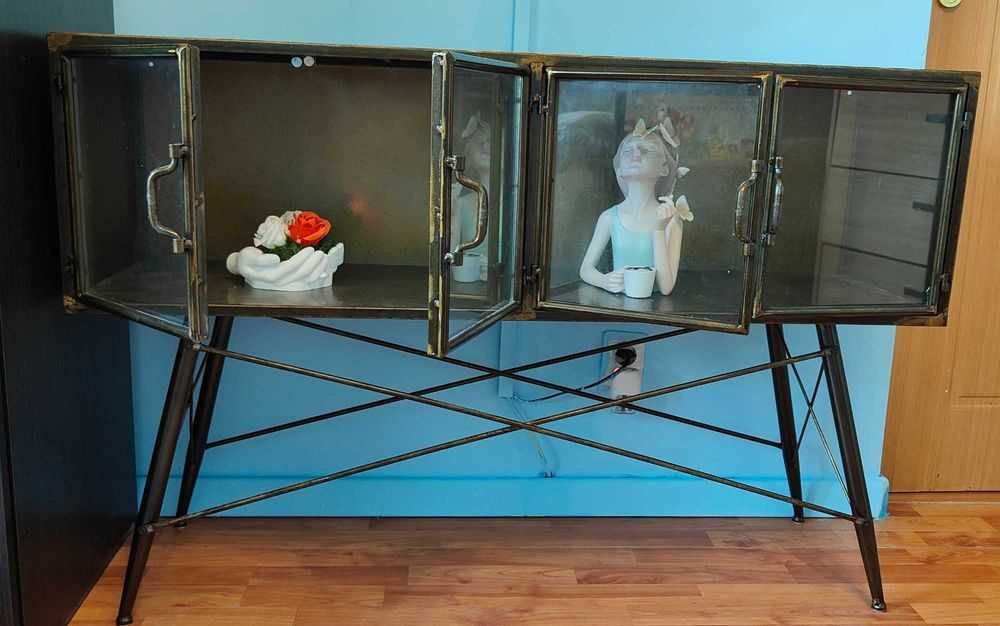 Vitrină Vintage  Inart NOUA, metal si sticla superba