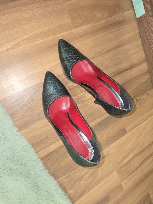 Pantofi verzi model piele sarpe