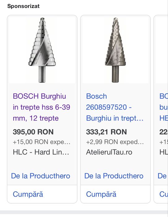 Burghie burghiu jucarie Bosch conic trepte 4-20 6-30