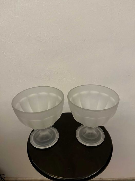 Set doua cupe cristal bizonat germania mari vechi bibelouri bibelou