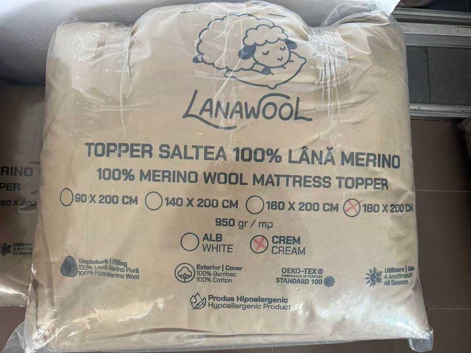Topper saltea 100% Lână Merino – Lanawool