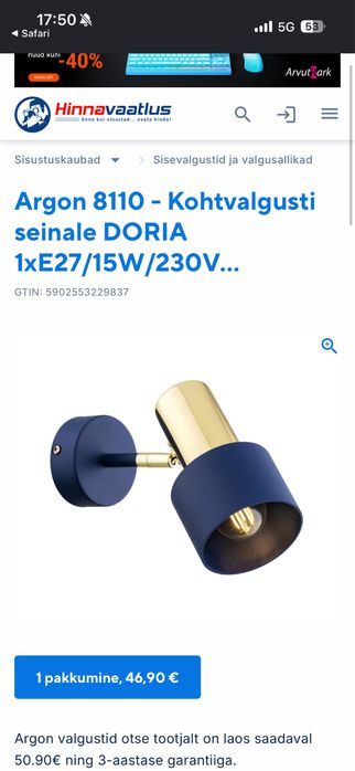 Lustra / plafoniera albastra