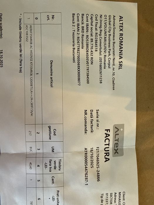 Hisense Aer Conditionat 12000Btu  Sigilat Garantie Altex