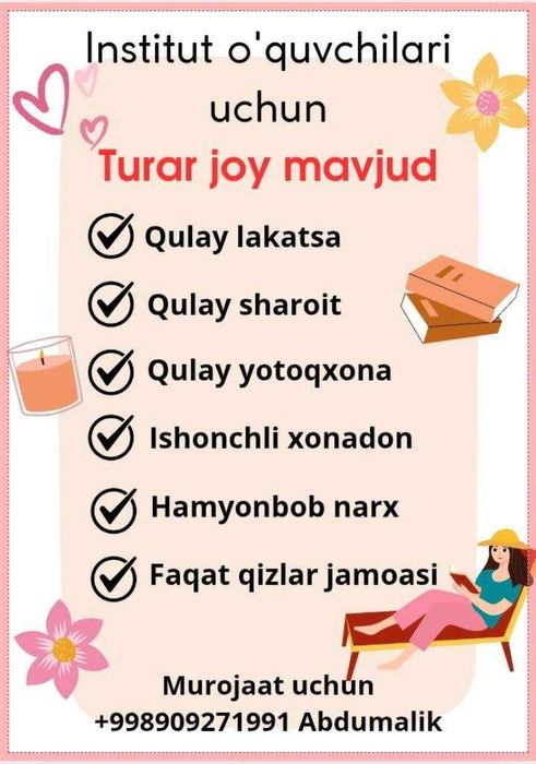 Talabalar uchun turar joy mavjud Jahon tillari unverstituti yonida