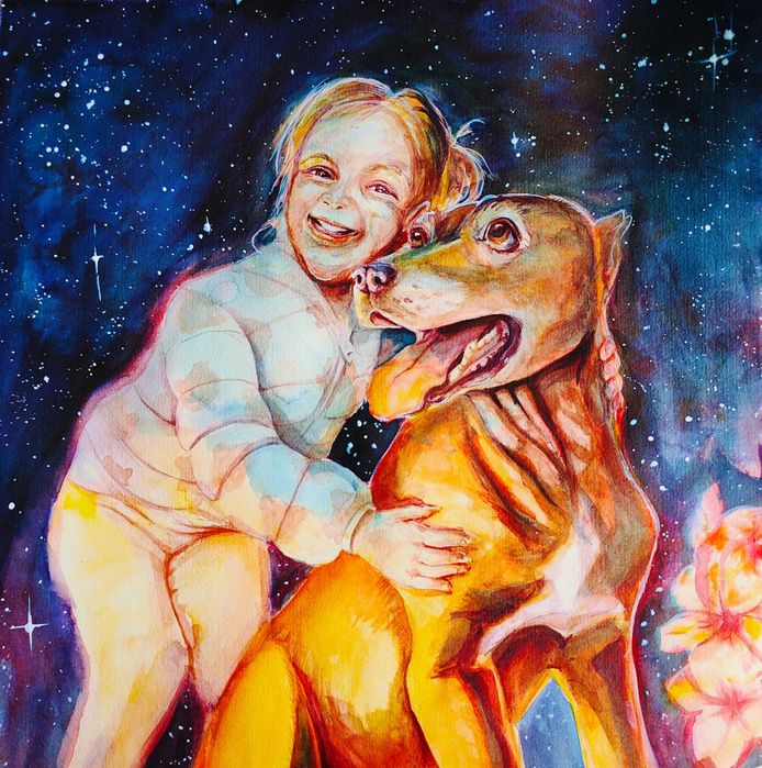 Акварелни портрети на домашни любимци - по поръчка