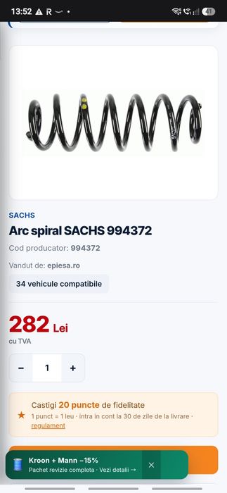 Arcuri Sachs passat b7 spate