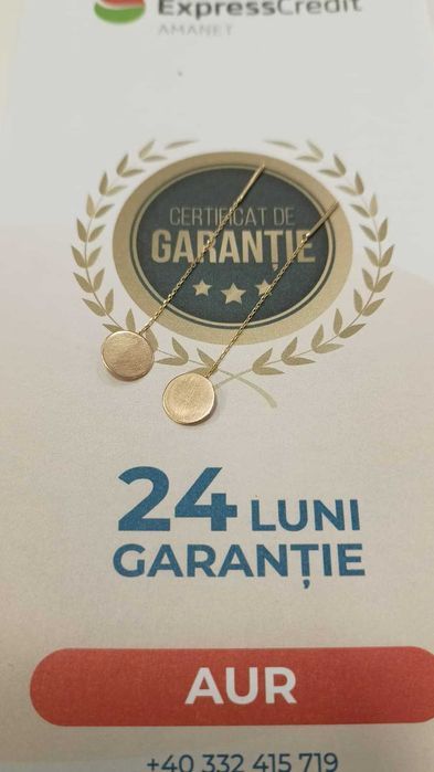 [AG24 Harlau B.45541.1] Cercei aur 14k 1.22g - Garantie 2 ani!