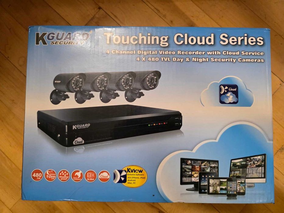 KGUARD Touching Cloud Series TC401 – DVR система с 4 камери, H.264, D1, Нощно виждане