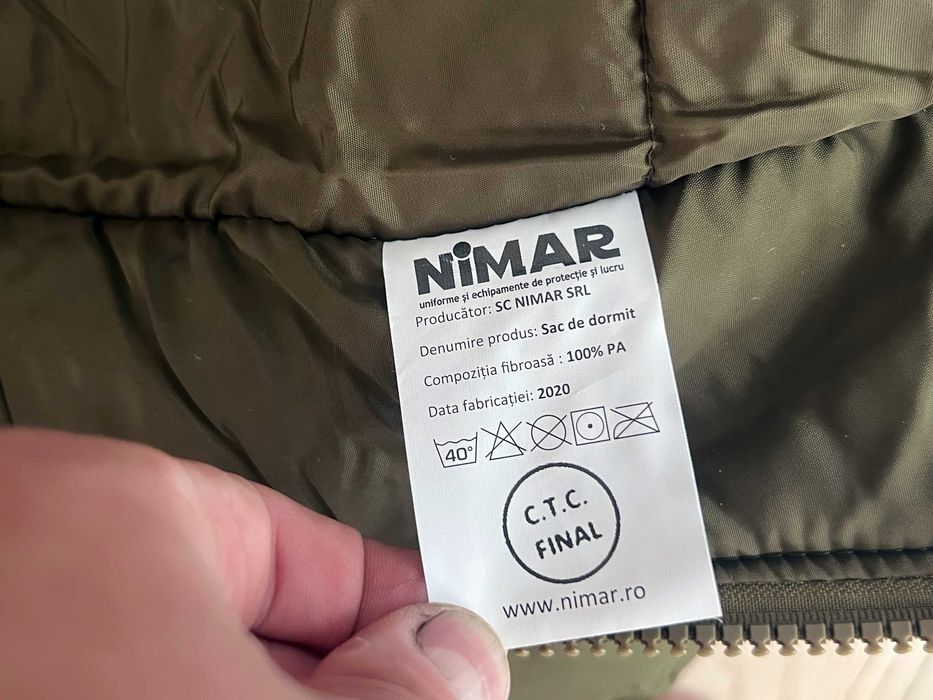 Sac de dormit militar NIMAR original MAPN, nou, calitate superioară