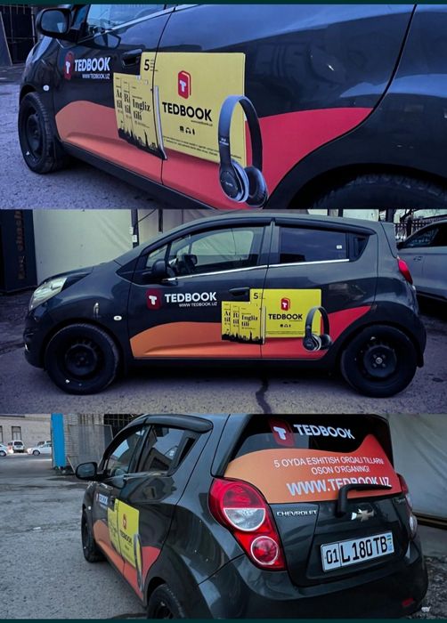 Reklama na avto, sizning brendingiz uchun avtomobiimdal reklama joyi m