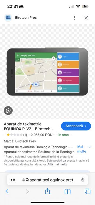 Aparat taximetru equinox casa marcat taxi