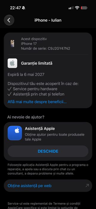 Apple Iphone 17 256Gb Impecabil