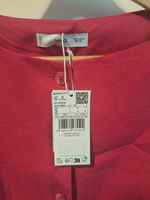 Rochie scurta cu nasturi din amestec de in
