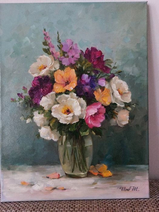 Ulei pe panza, nou, semnat, o bucurie a inimii, un cadou perfect