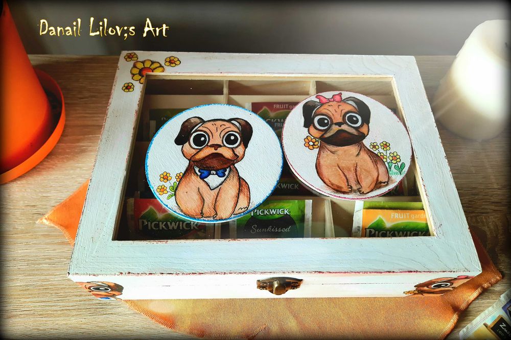 Кутия за чай " Мопс "