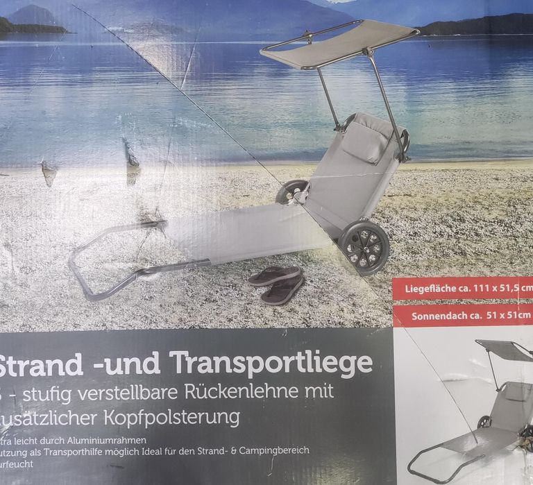 Sezlong pliant cu vizor reglabil