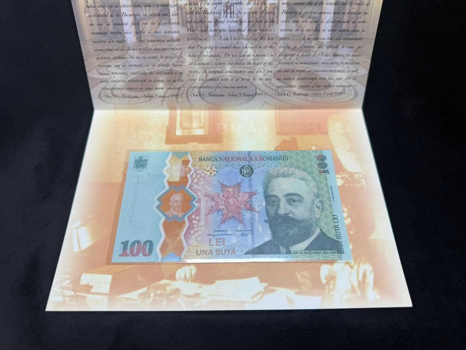 Bancnotă aniversară 100 lei Ion I.C. Brătianu de colectie.