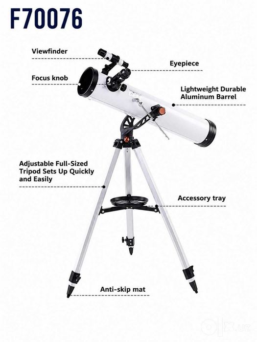 Professional teleskop F70076 – 875x Zoom, 700 mm fokus masofasi, 76 mm