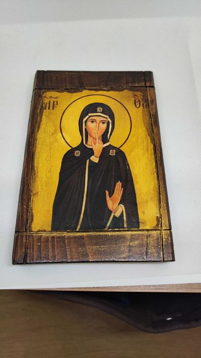 Икона на Богородица на Мълчанието – ръчна изработка, 10x15 см