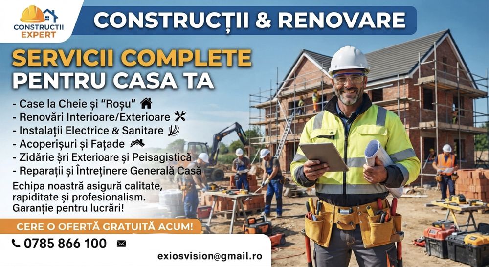 Lucrari constructii complete/servicii reparatii intretinere casa si gradina