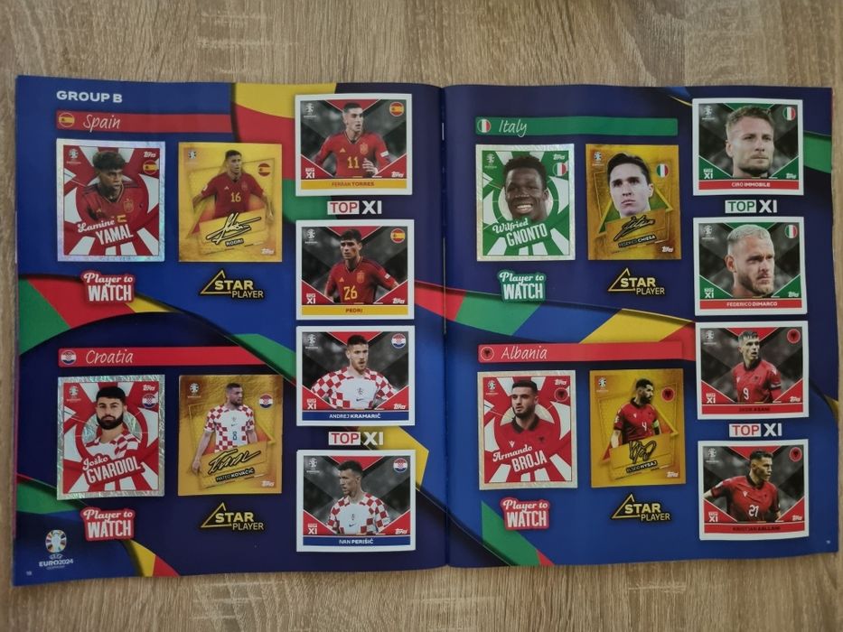 НАМАЛЕНИЕ! 100% попълнен албум за стикери Topps / Panini Euro 2024 /