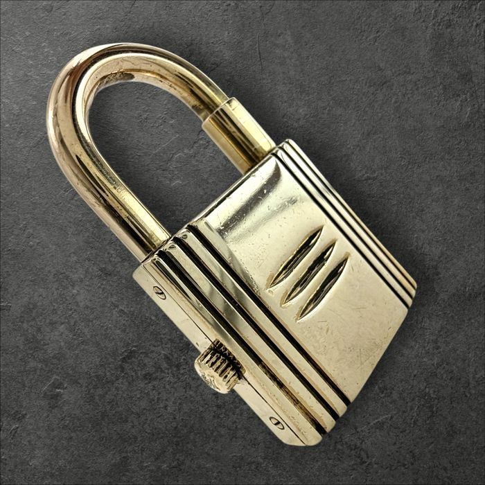 Hermès Kelly Lock Black & Gold (1990s) Дамски часовник 2в1