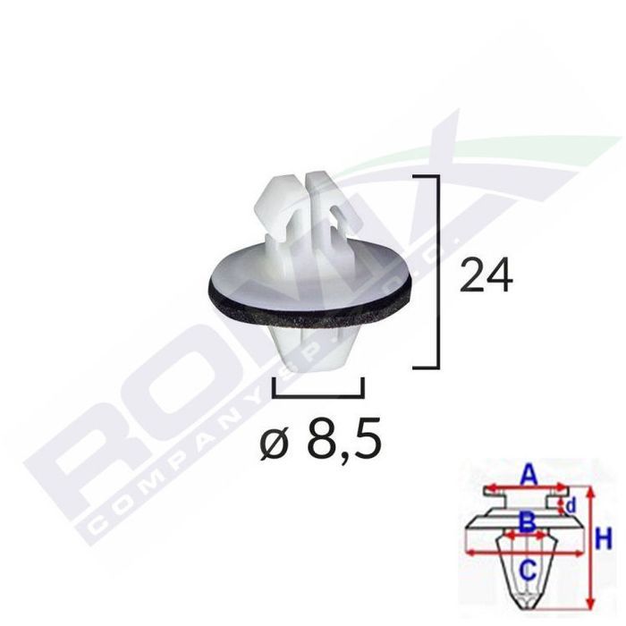 Clema prindere bandouri, Suzuki Grand Vitara, Swift, SX4, Wagon R+; Toyota Previa, RAV4, Sienna, Aftermarket 80907425, 10 buc