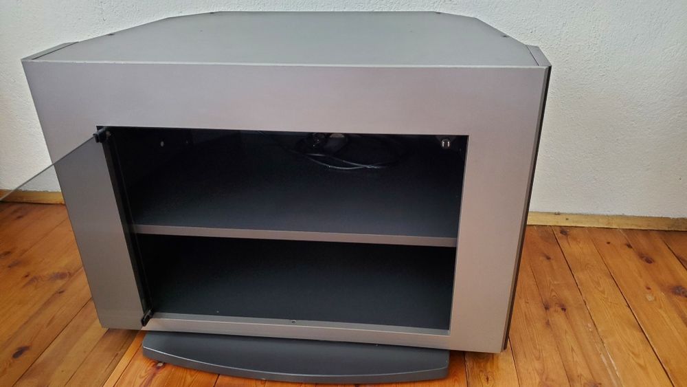 Телевизионен шкаф сив МДФ