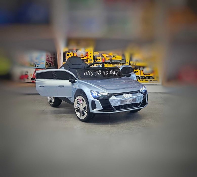 НОВО!Акумулаторна кола AUDI RS E-TRON GT с 12V,МЕКИ ГУМИ,металик,USB