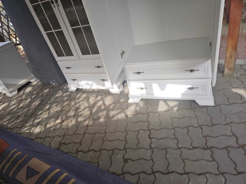 Set Mobexpert alb – bibliotecă + dulap