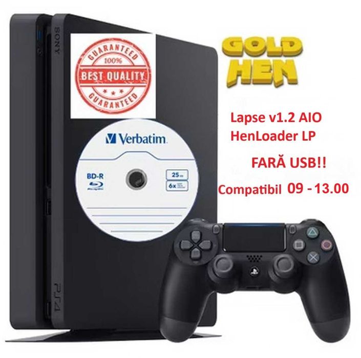 Disc Modare PS4 Jailbreak (Lapse v1.2 AIO/ GoldHEN_AUTO-LOADER_Deluxe)