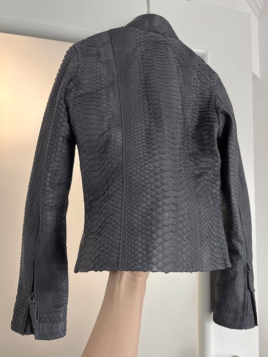 Geaca piele piton 100%, Luxury,dama,gri inchis mat,Xs/S,impecabil,noua