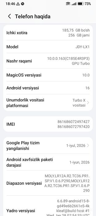 honor x6b 6+6/256